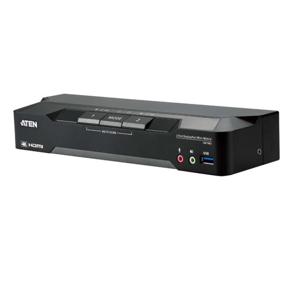 ATEN 2-PORT 4K DISPLAYPORT DUAL DISPLAY MINI-MATRIX BOUNDLESS KVM ...