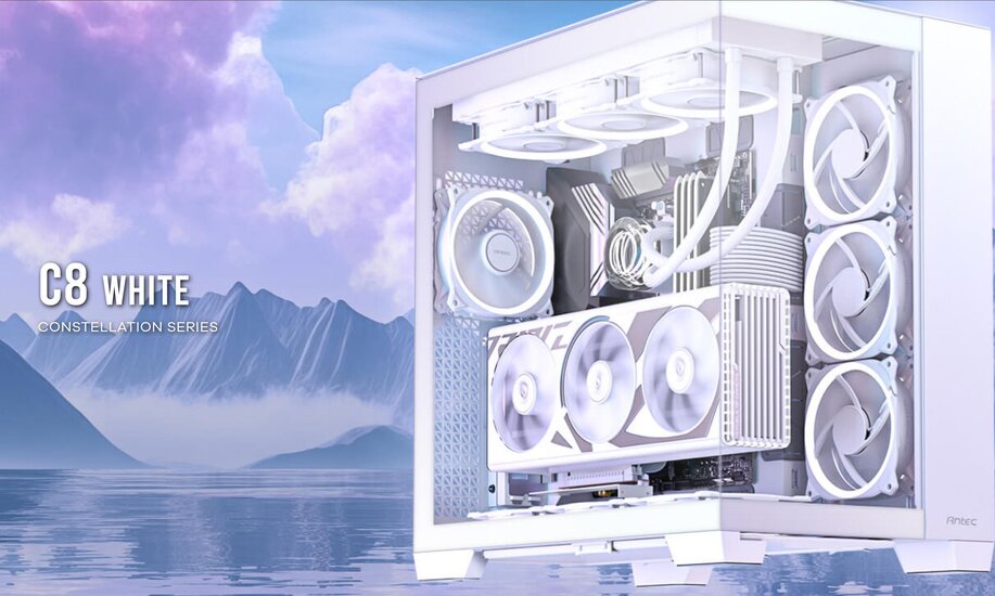 Antec C8 E-ATX, mATX, ITX, Seamless Edge View Front and Side, USB-C ...