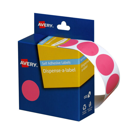 Avery-Disp-24mm-Pink-Dot-Pk500-preview