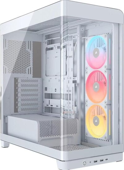 CORSAIR FRAME 4500X LX-R RGB LINK Panoramic Glass Mid Tower Case White ...