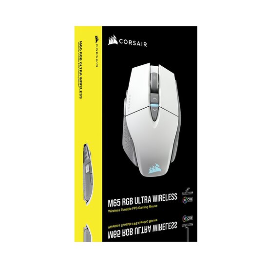 Corsair M65 RGB Ultra Wireless White Tunable FPS Gaming Mouse, CORSAIR