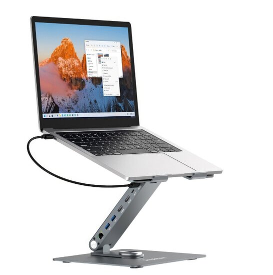 Simplecom CHT660 Adjustable Aluminium Laptop Stand with 6-Port USB-C ...